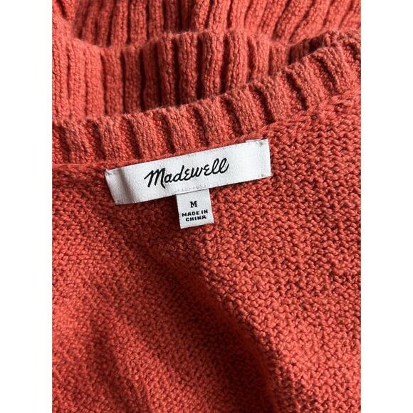 Madewell Minton Scoop Sweater Tank Orange Knit Size Medium Cotton Blend Women’s - Picture 3 of 6
